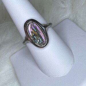 Avon silver tone faux Abalone Ring